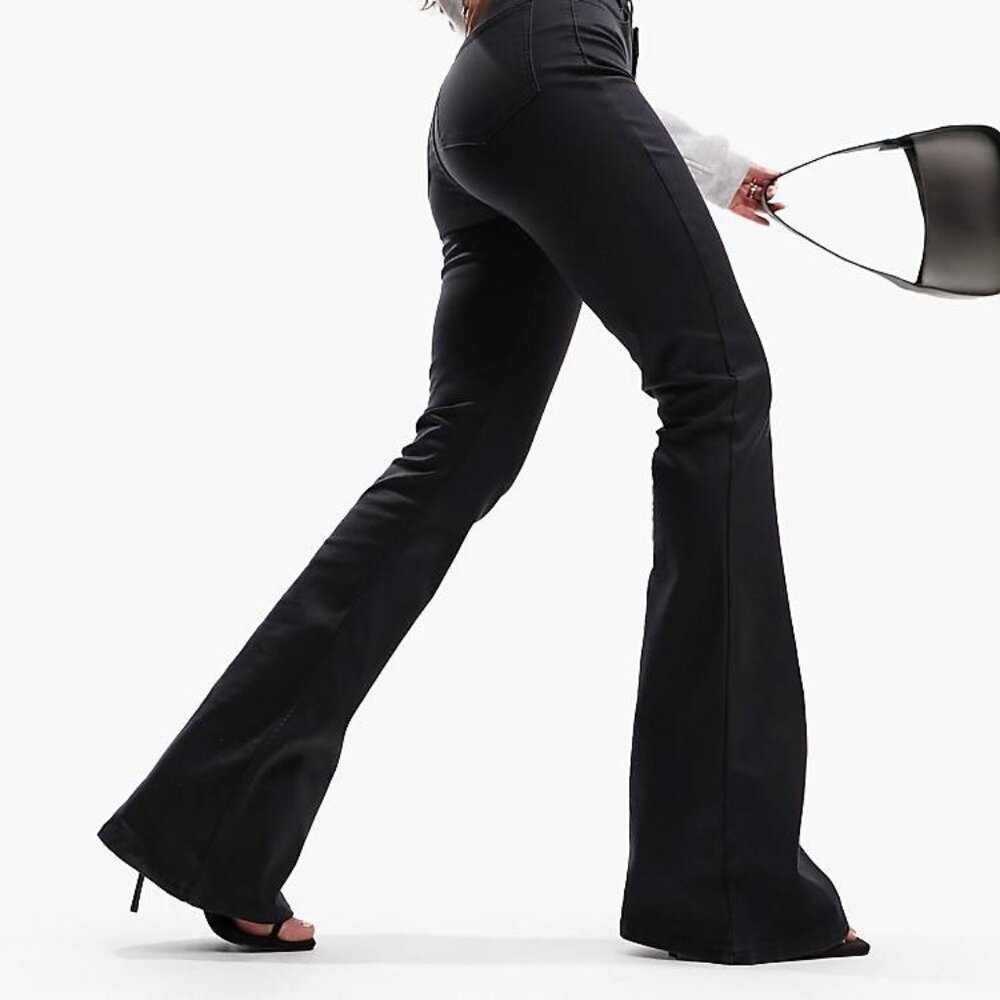 ASOS Black High Rise Flare Jeans